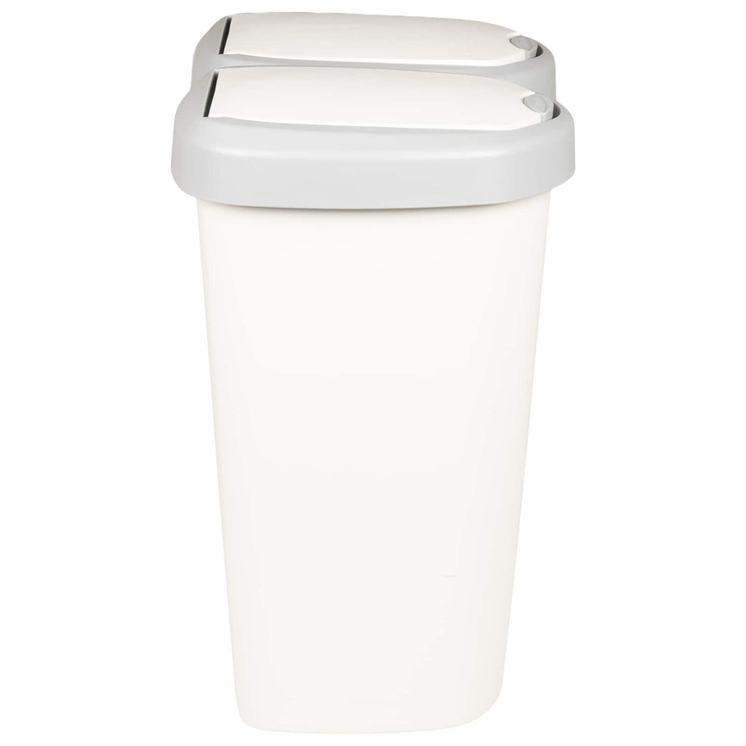 vidaXL Garbage Bin White PP Modern Trash Container Indoor Waste Basket Kitchen