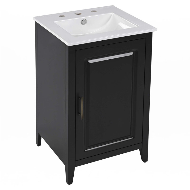 Meuble-lavabo 20,3 po avec lavabo, Noir, noir, noir, noir, Noir, noir, noir, noir
