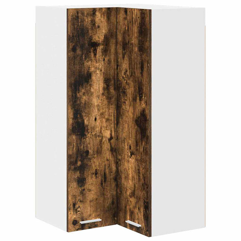 Vidaxl Hanging Cabinet Riga Artisan Oak And White 57 X 57 X 100 Cm, Smoked Oak/White