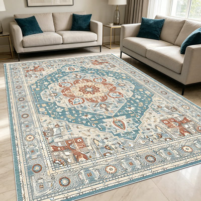 1 tapis rétro médaillon persan vieilli Boho pour le salon, doux et confortable, adapté à toutes les saisons, facile à entretenir, lavable à la machine, adapté à la salle à manger, à la chambre à coucher, au vestibule, à la cuisine, au patio, à la décoration intérieure et extérieure.
