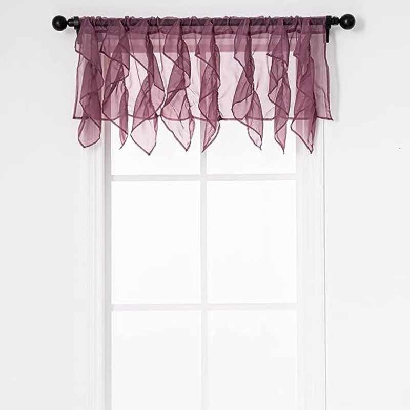 Cantonnière à volants l 50 po Jerryn, Mauve foncé