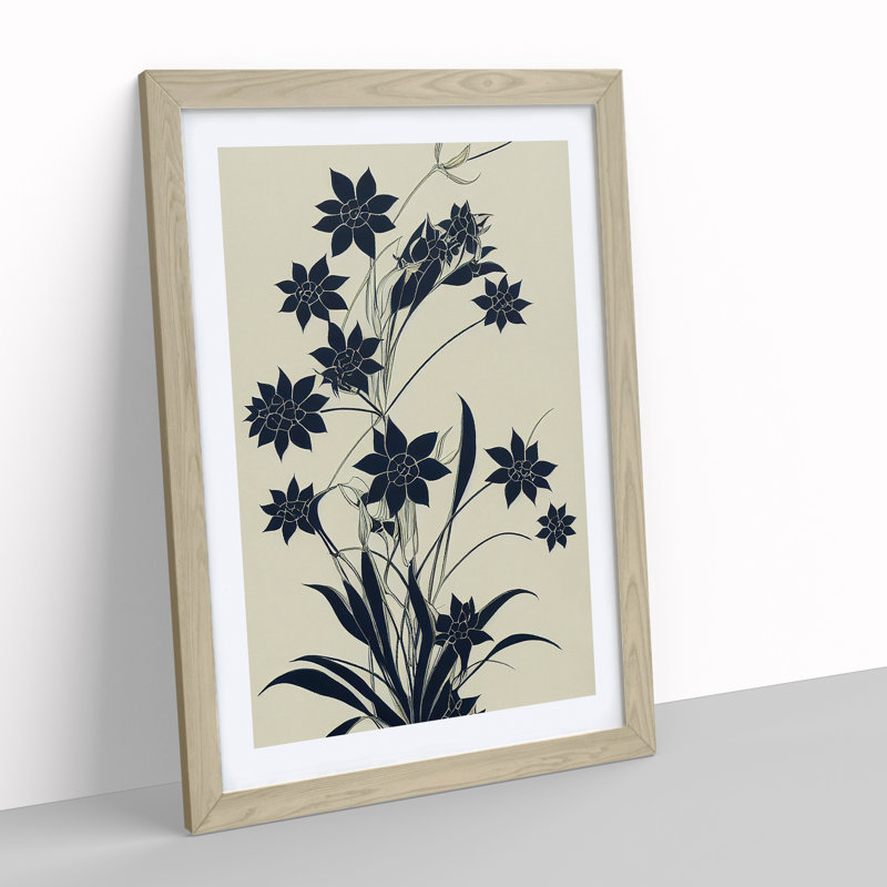 The Charming Flowers - Single Picture Frame Print, 34cm H x 25cm W x 2cm D, Oak Framed