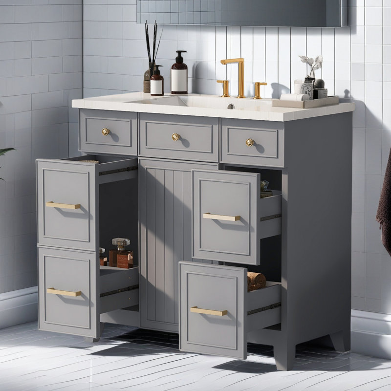 Meuble-lavabo 36 po (lavabo non inclus), Vert
