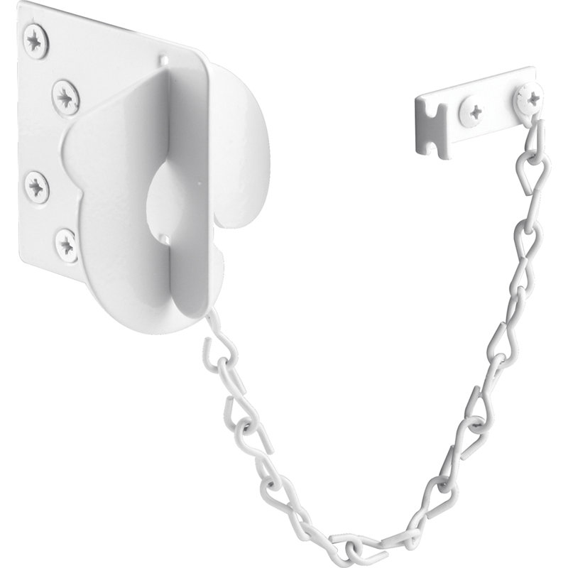 Texas Security Bolt, 3 in., Stamped Steel, Painted White, Fits Swing-In Doors (Single Pack), 5.5" H x 4" W x 1" D, White