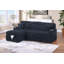Canapé modulaire convertible 2 pièces de style moderne avec porte-gobelet escamotable et porte-gobelet port USB avec coussin assorti et finition noire-1374747751
