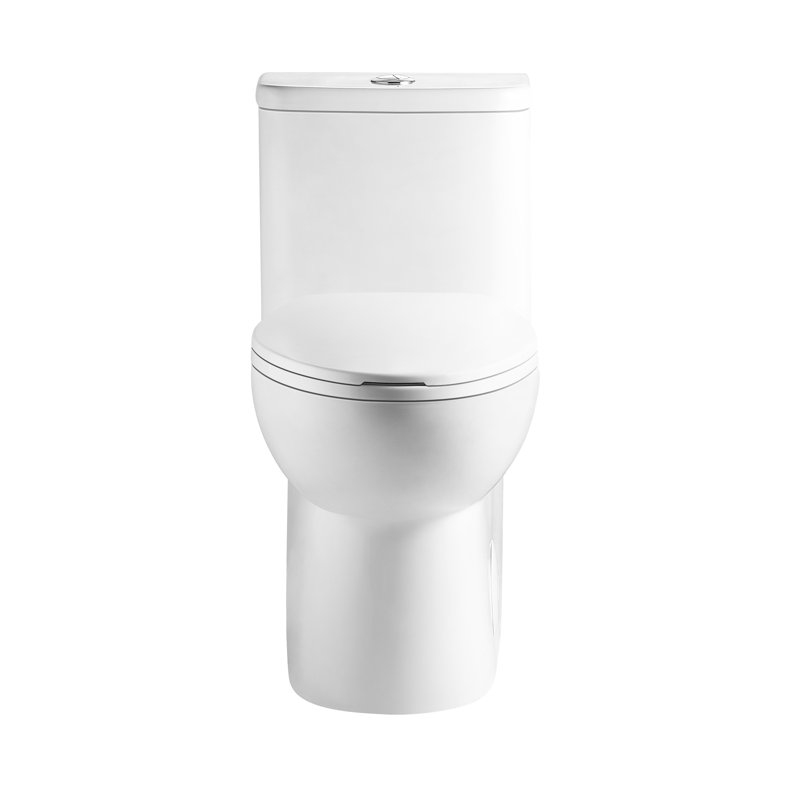 Comfortable Toilet With 17" Seat, 1.1/1.6 Dual Flush, Rimless Sanitary Basin, Quiet Gloss White 006 For Bathroom One Piece Hygienic Ceramic Silent