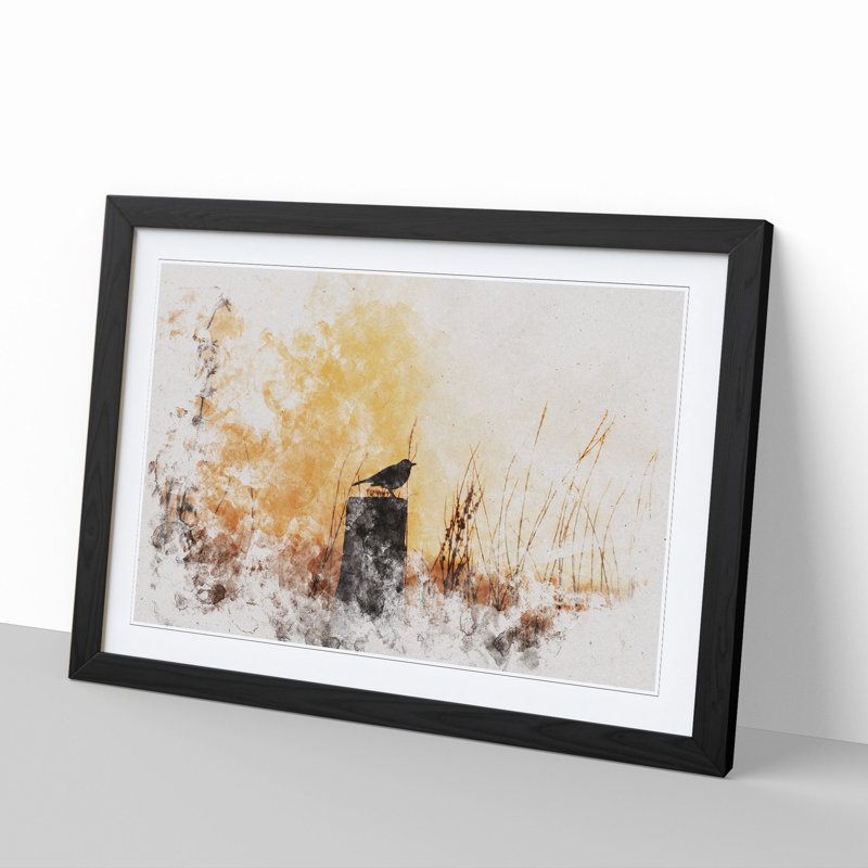 Blackbird Vol.1 - Picture Frame Graphic Art, Black, 27cm H x 36cm W x 2cm D