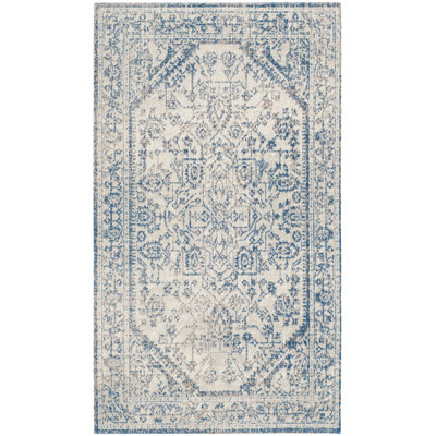 Tapis gris clair/bleu oriental Chewning