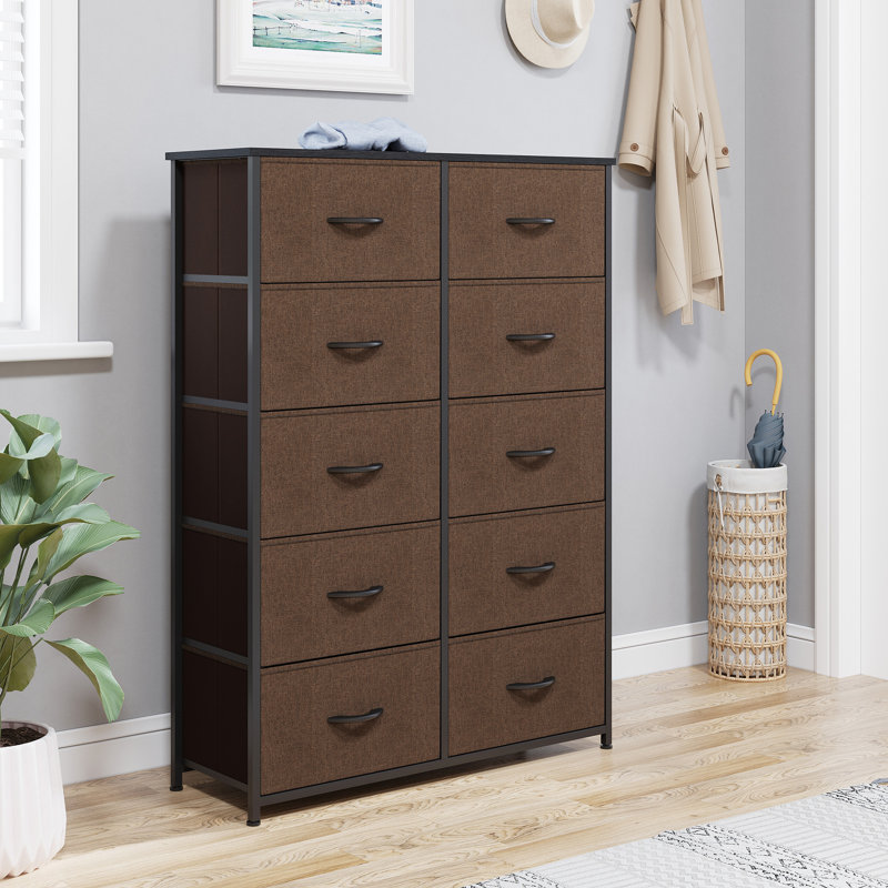 Aala 33.9'' W 10 - Drawer Dresser, Brown/Black