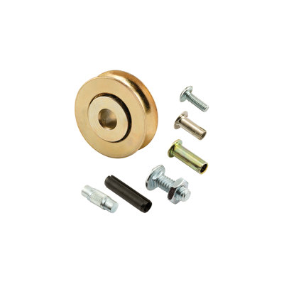 FHC D1795 Patio Door Roller Kit, Steel Wheel Material, Concave Roller Type, 1-1/8" Roller Diameter, Dichromate Wheel Finish