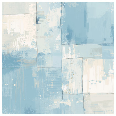 Blue Abstract Patchwork Bath Mat