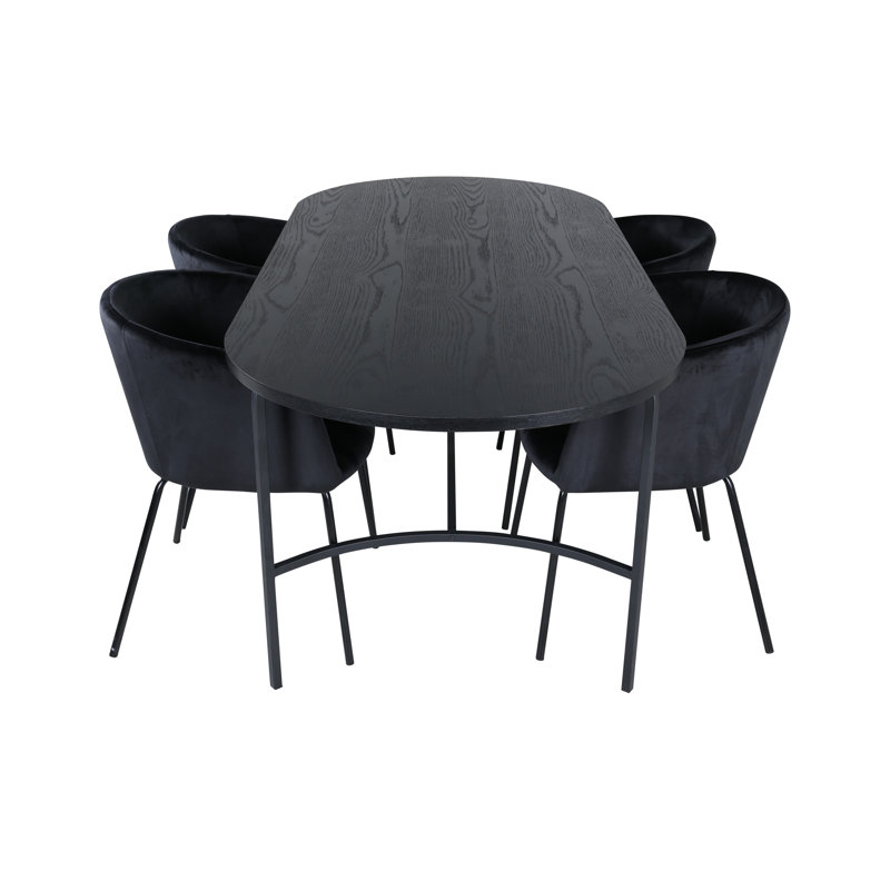 Skate 4 - Person Dining Set, Black