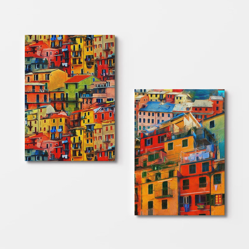Élégantes peintures sur toile décoratives (2 pièces), 19,7 po x 27,6 po chacune | 100% toile avec cadres 100% bois | Superbe art mural pour le salon et la chambre à coucher, parfait pour la décoration intérieure et les idées de cadeaux