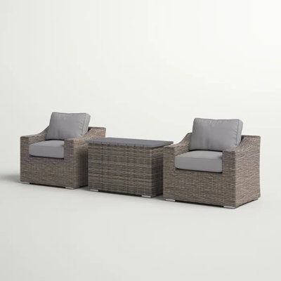 2-Person Rattan Wicker Seating Set with Cushions
