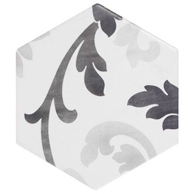 Geometric 6" x 7" Porcelain Patterned Floor Use Tile
