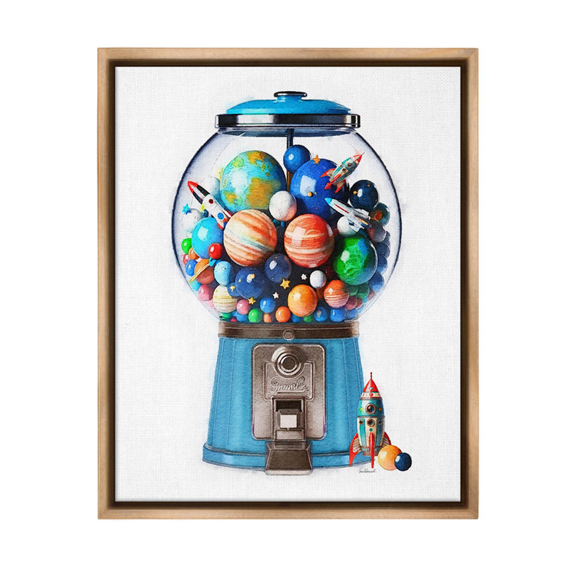 «Outer Space Candy Distributeur Floater Frame» par Amanda Greenwood sur toile, Cadre flottant orme Montalcino