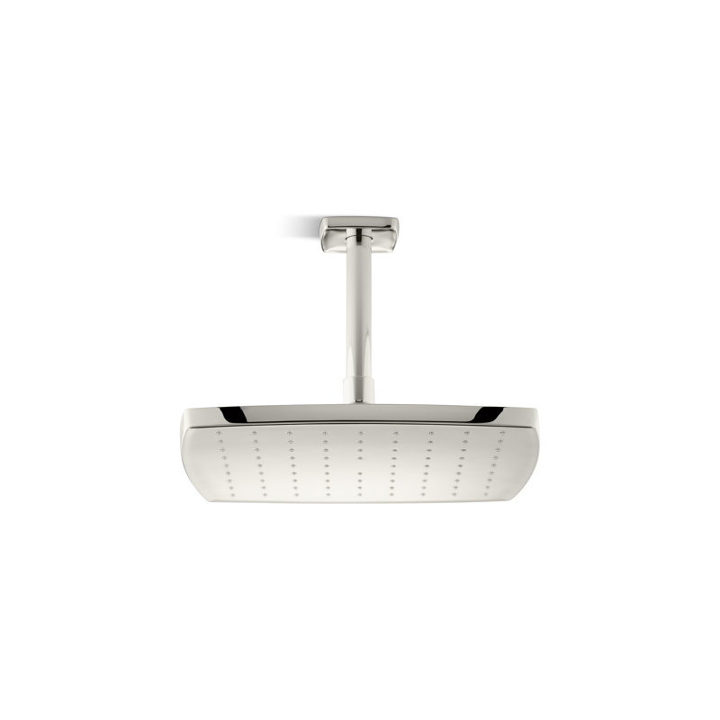 Foundations Air-Induction Soft Modern Square Rain Showerhead, Satin Nickel
