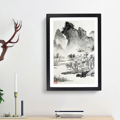Tress & Mountains by Wen Zhengming - Picture Frame Painting Print