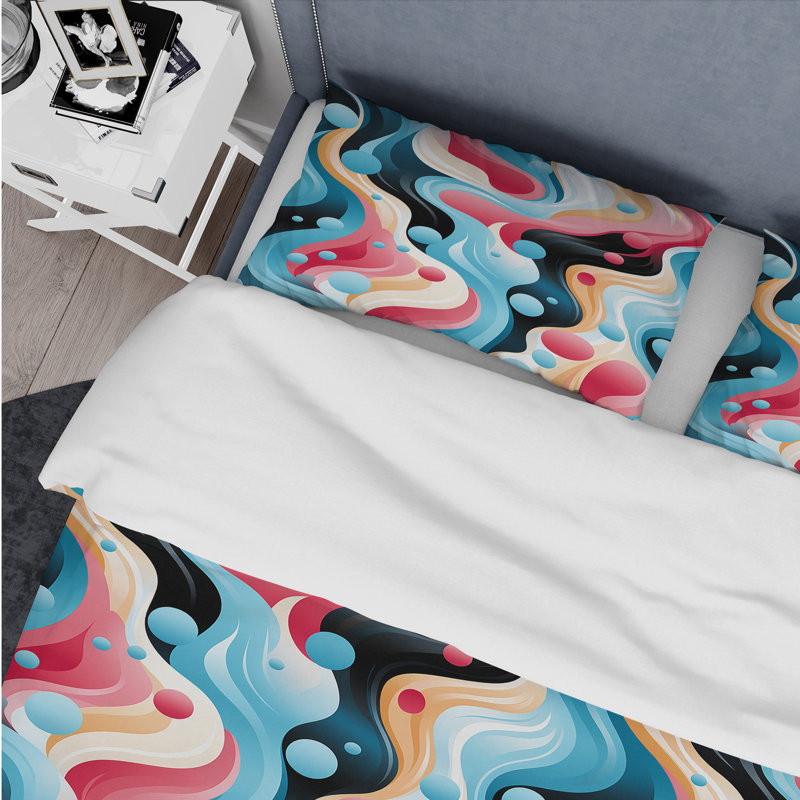 Popart Bubblegum Mirage I Abstract Duvet Cover, King Duvet Cover + 2 King Shams