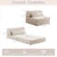 Canapé d'angle modulaire convertible avec oreiller intégré, revêtement en molleton blanc à motifs circulaires, sans assemblage, rembourrage haute résilience, mousse à mémoire de forme haute densité, à monter soi-même.-765511302-765511324