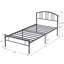 Lit simple en métal avec 2 tables de chevet blanches - ensemble de chambre à coucher moderne 3 pièces-947535289-947535292