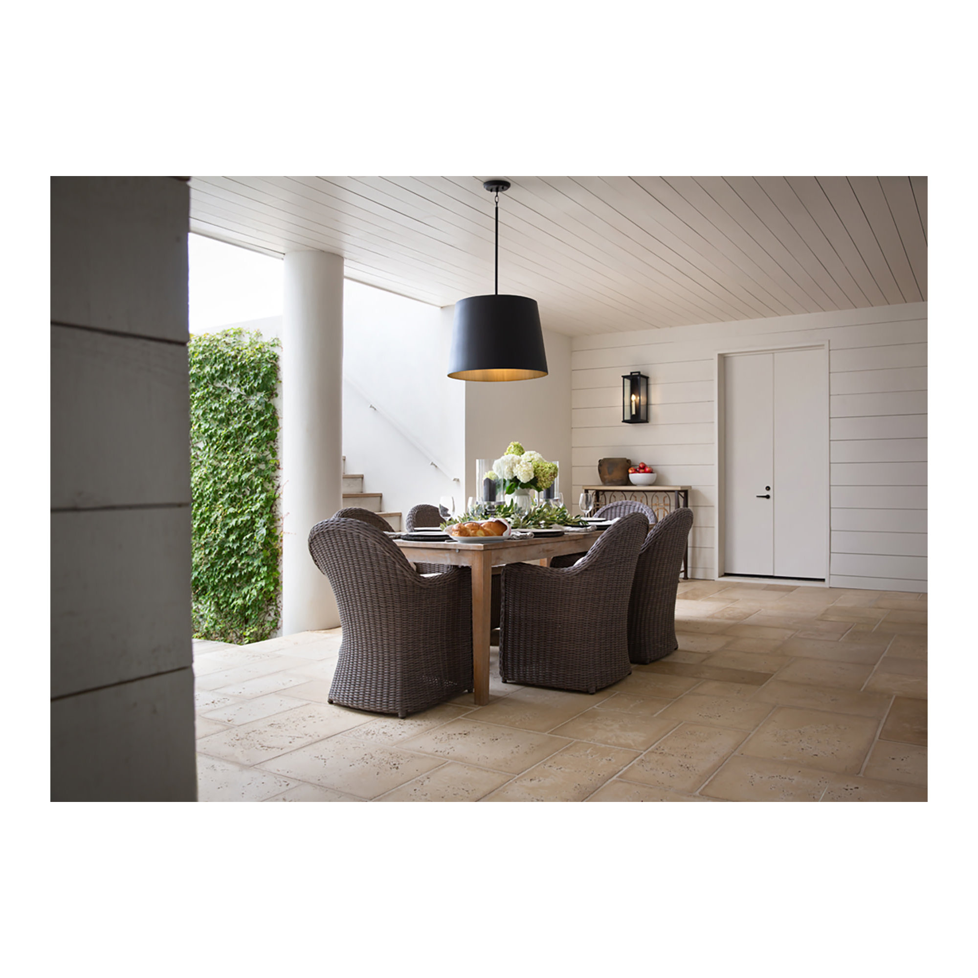 Outdoor Metal Pendant, Burnished Bronze