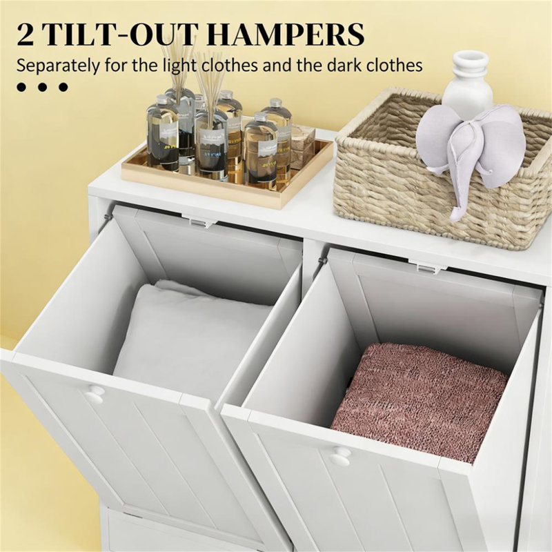 Hidden Laundry Hamper Cabinet