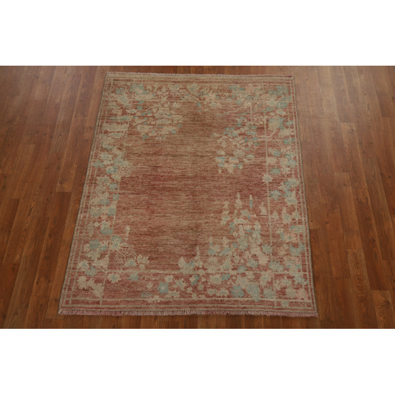 Vegetable Dye Oushak Turkish Area Rug 4x5