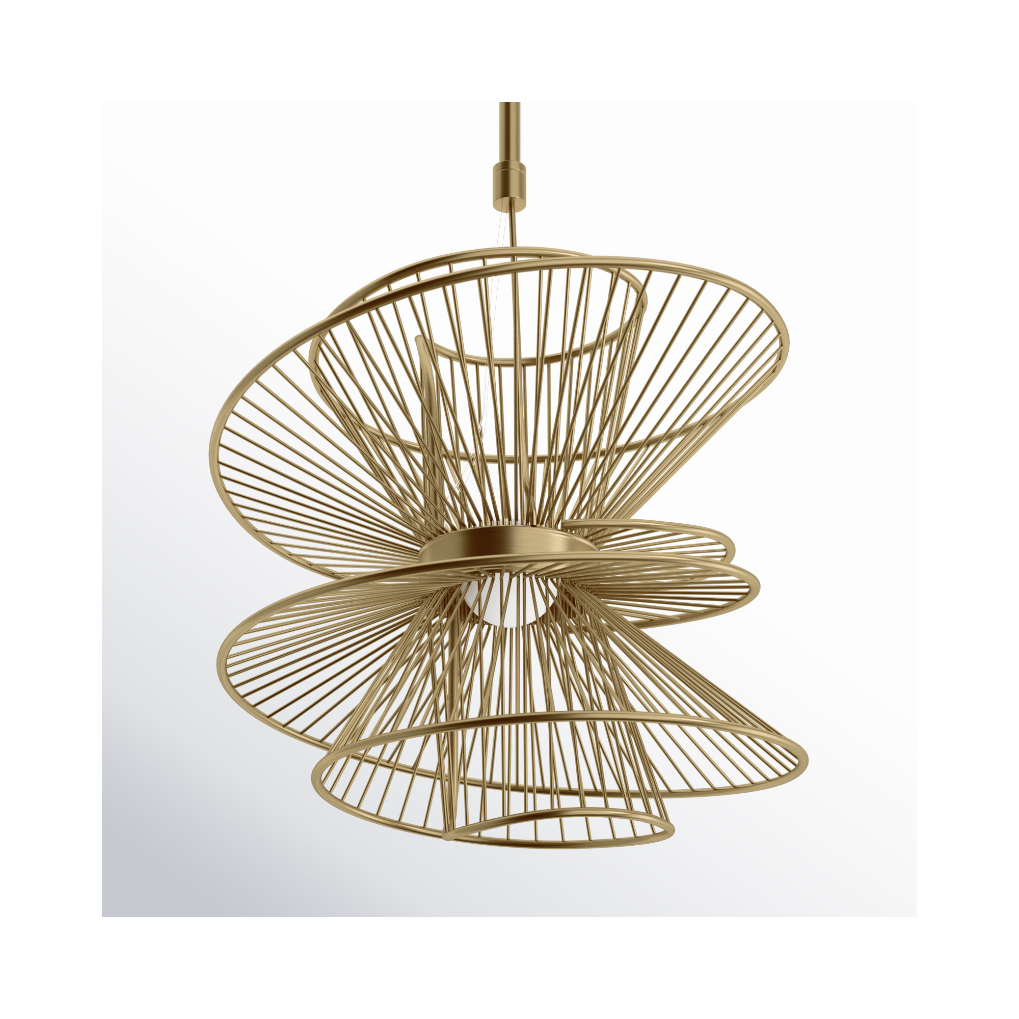 Kemi 2 Light LED Pendant, Natural Aged Brass, 19.75" H x 20" W x 20" D