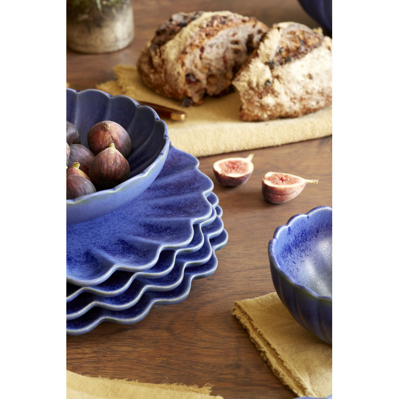 Dhalia Stoneware Dinner Plate, Blue