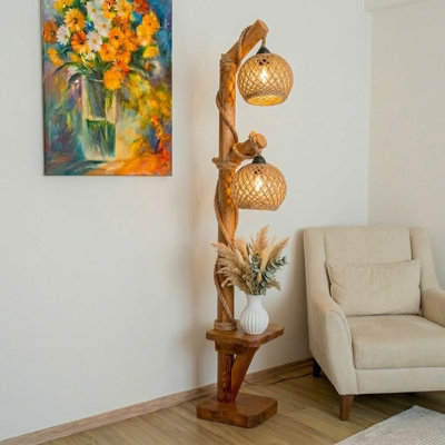Handcrafted Driftwood Floor Lamp, 140cm Organic Modern Standing Light, Rustic Timber Home Decor