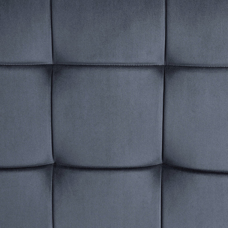 Repose-pieds en velours et finition gris sable