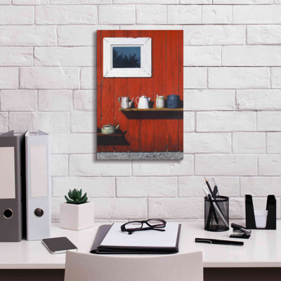 'Red Barn Antiques' by Cecile Baird, Canvas Wall Art