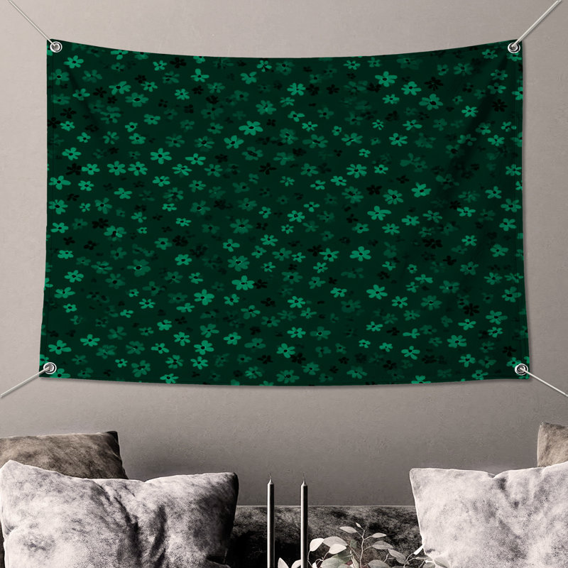 Floral Wall Tapestry -  Pattern Wall Decor, 50in H x60in W with 4 Grommets
