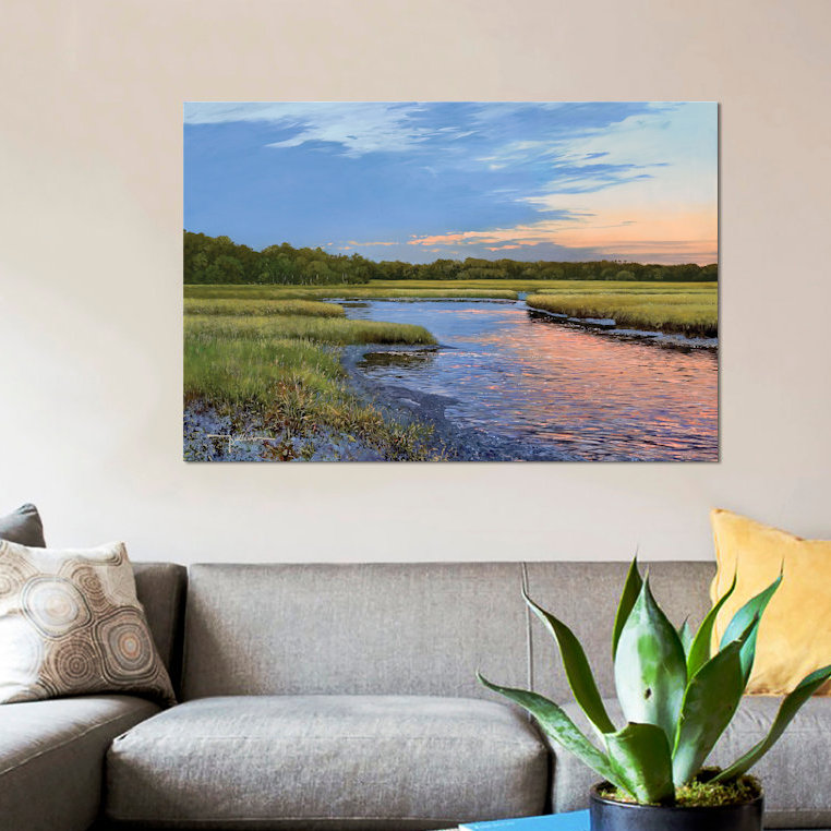 «Evening Downs», reproduction de photo sur toile, H 18 po x l 26 po x P 1,5 po, Toile tendue, Pas de tapis
