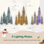 Crayons de Noël pré-éclairés, arbre de Noël artificiel mince 5 pièces avec flocage de neige, arbre de décoration de Noël, 1820 branches, 350 lumières DEL avec 11 modes d'éclairage
