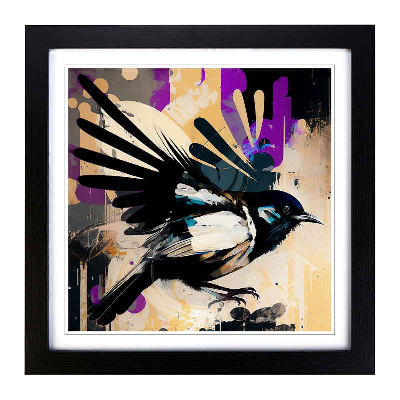 Magpie - Framed Print, Black
