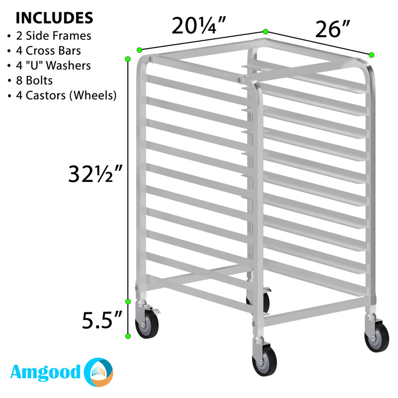 Amgood 10 Tier Sheet Pan Rack. Commercial Bakery Bun Pan Rack With