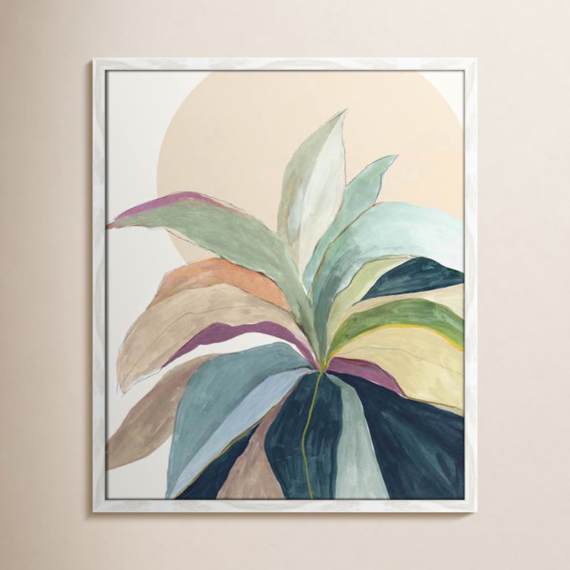 " Sunny Bright Leaves II " by Asia Jensen, White Slim Unmatted Picture Framed, 25.5" H x 21.5" W x 0.75" D