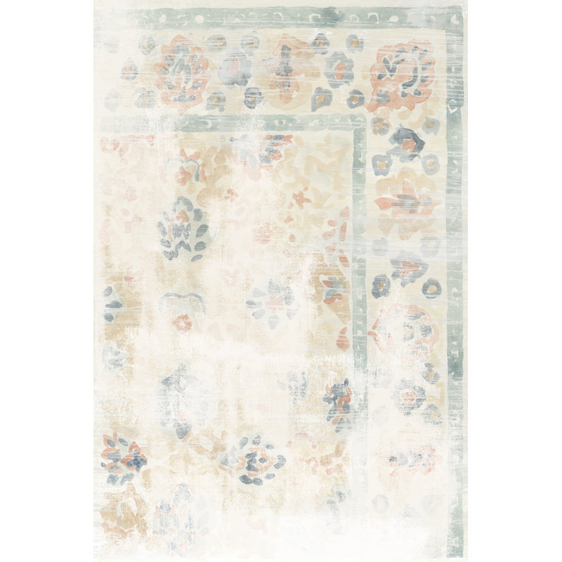 «Antique Textile Swatch II» par June Erica Vess - peinture sur toile tendue, H 48 po x l 32 po