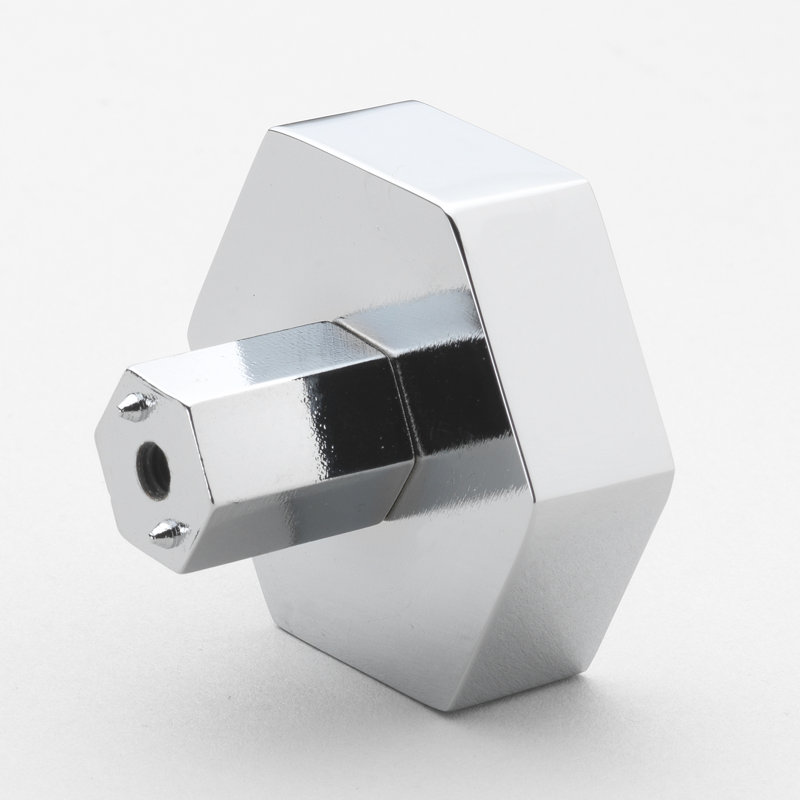 1 1/2" Length Geometric Knob Multipack, Polished Chrome