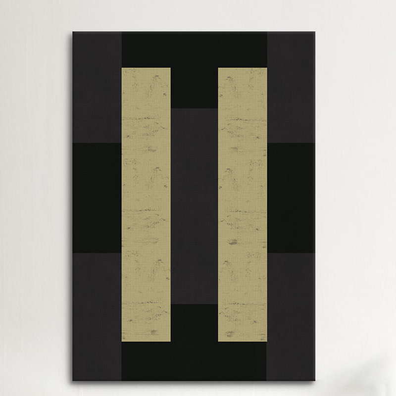 Albree Modern Parallel, impression sur toile, H 26 po x l 18 po x P 1,5 po, Toile avec cadre noir, Pas de tapis