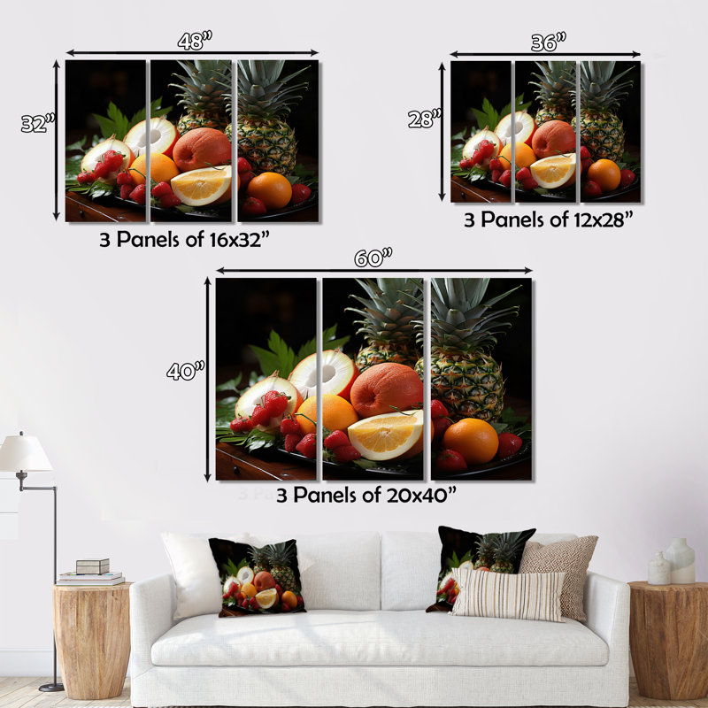 Hawaii Tropical Delights I, impression sur toile 3 pièces, H 32 po x l 48 po