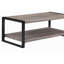 Ensemble 3 pièces de tables de cocktail modernes, 1 table basse rectangulaire et 2 tables d'appoint carrées, mobilier de salon rétro en bois brun lustré