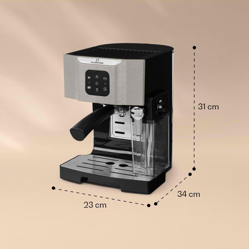 Klarstein 1.4L Espresso & Coffee Machine, Grey