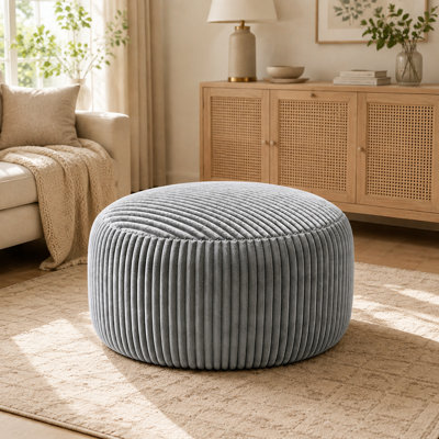 Fauteuil surdimensionné surdimensionné, fauteuil à billes de 4 pi, rembourrage en mousse à mémoire de forme, fauteuil à billes pour adultes et adolescents, canapé doux avec housse en tissu doux, canapé rond pour le salon, la chambre à coucher, le