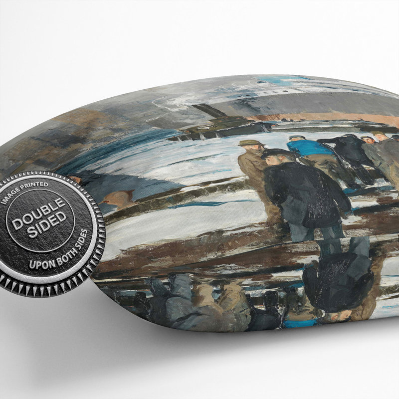 Square Cushion, 40cm H x 40cm W x 15cm D, Dark Blue