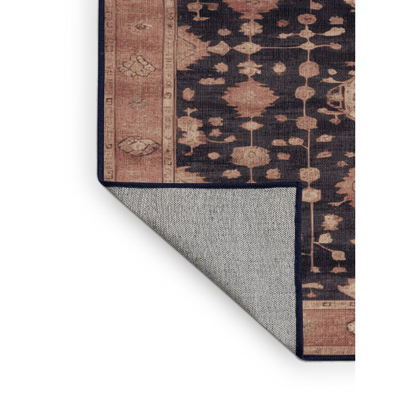 Tapis mauve lavable à la machine, Rond 5 pi