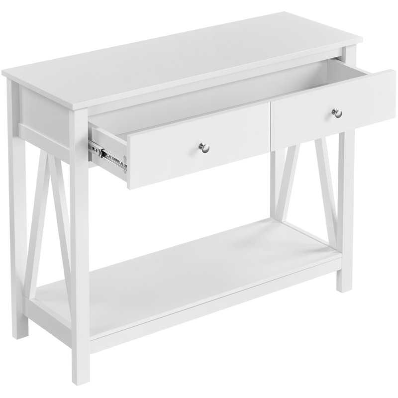 Console Manuela H 39,5 "x P 14", Blanc