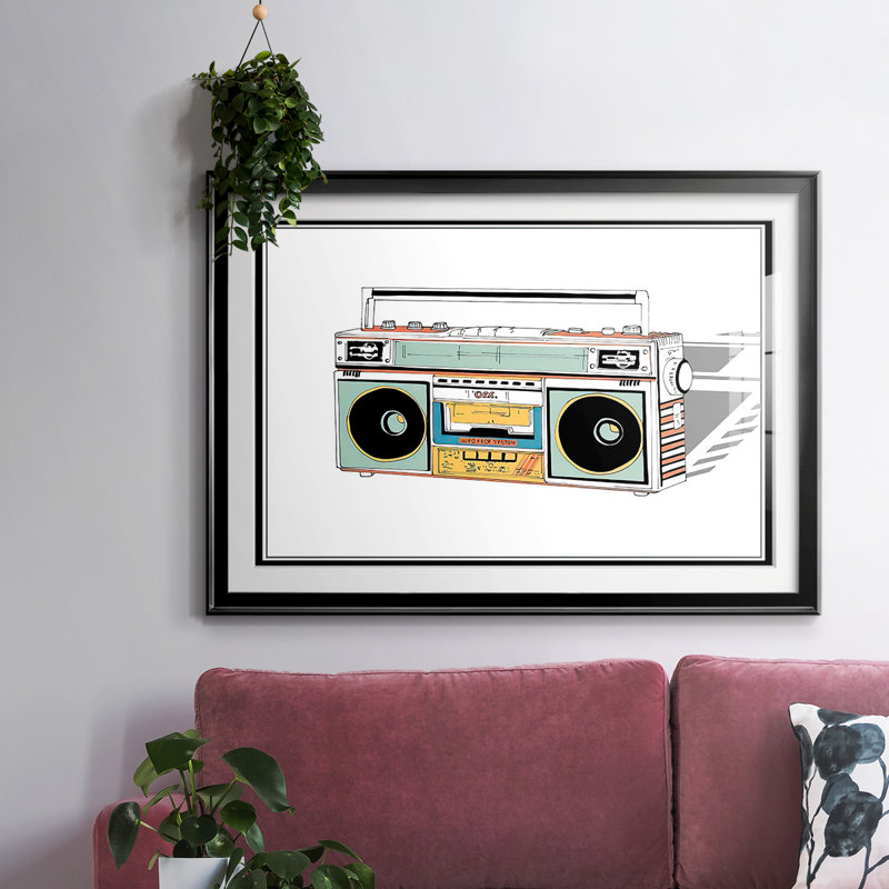 «Jamming II», reproduction d'art encadrée, H 27 po x l 39 po x P 1,5 po, Noir